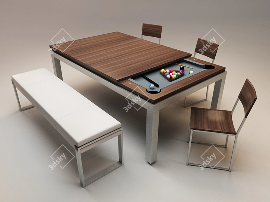 Fusion Table: The Ultimate Billiard Dining Experience 3D model image 1