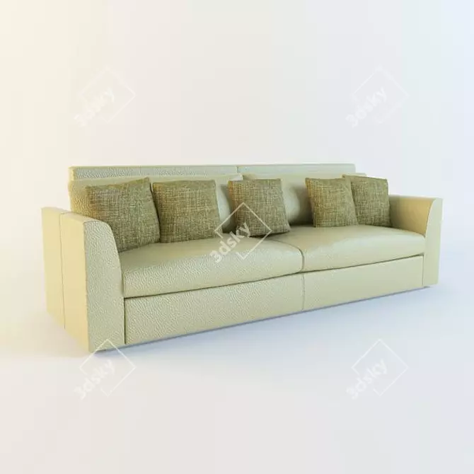 Modern Sofa Set with Cushions 3D model image 1
