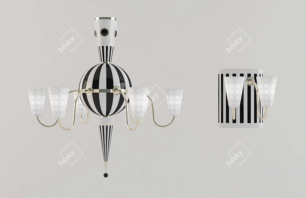 Elegant Bernardaud Lighting Set 3D model image 1