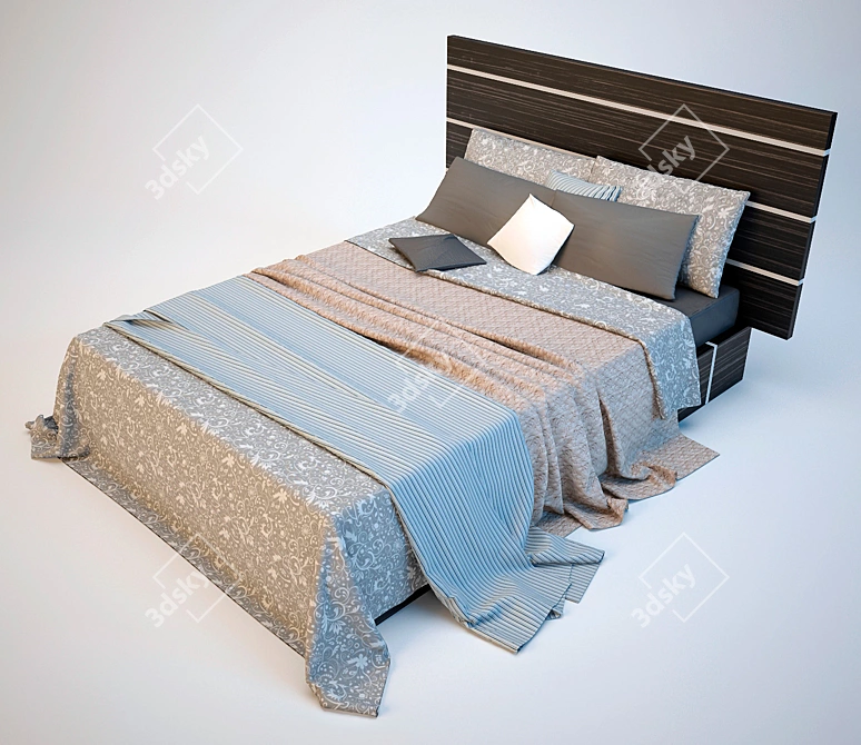 Wall-Mounted Bed Zara, 1400x2000 3D model image 1