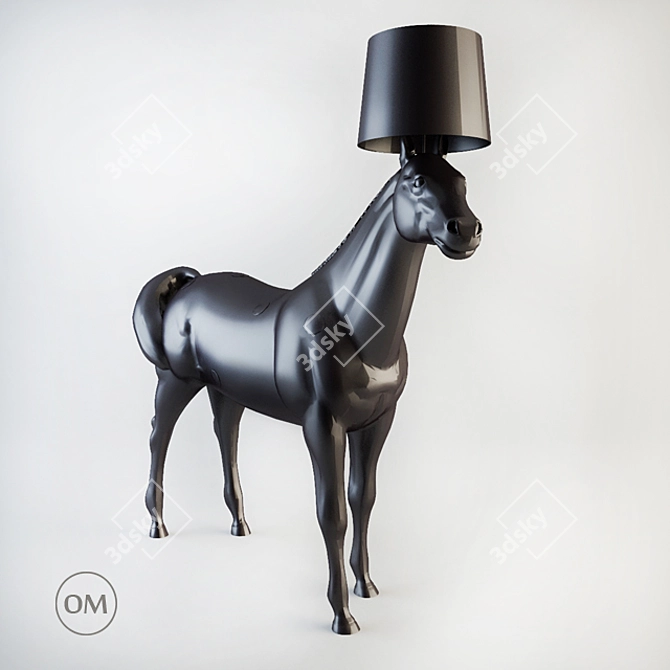 Majestic Horse Lamp 3D model image 1