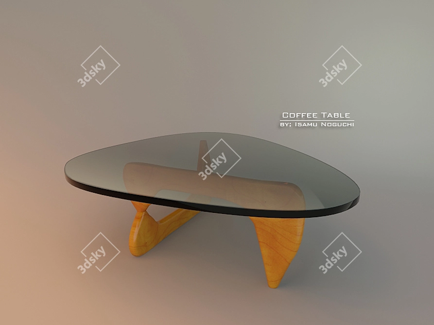 Noguchi Sculptural Coffee Table 3D model image 1