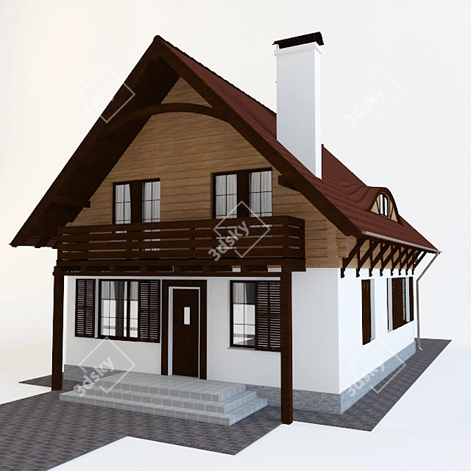 Charming Cottage Hideaway 3D model image 1