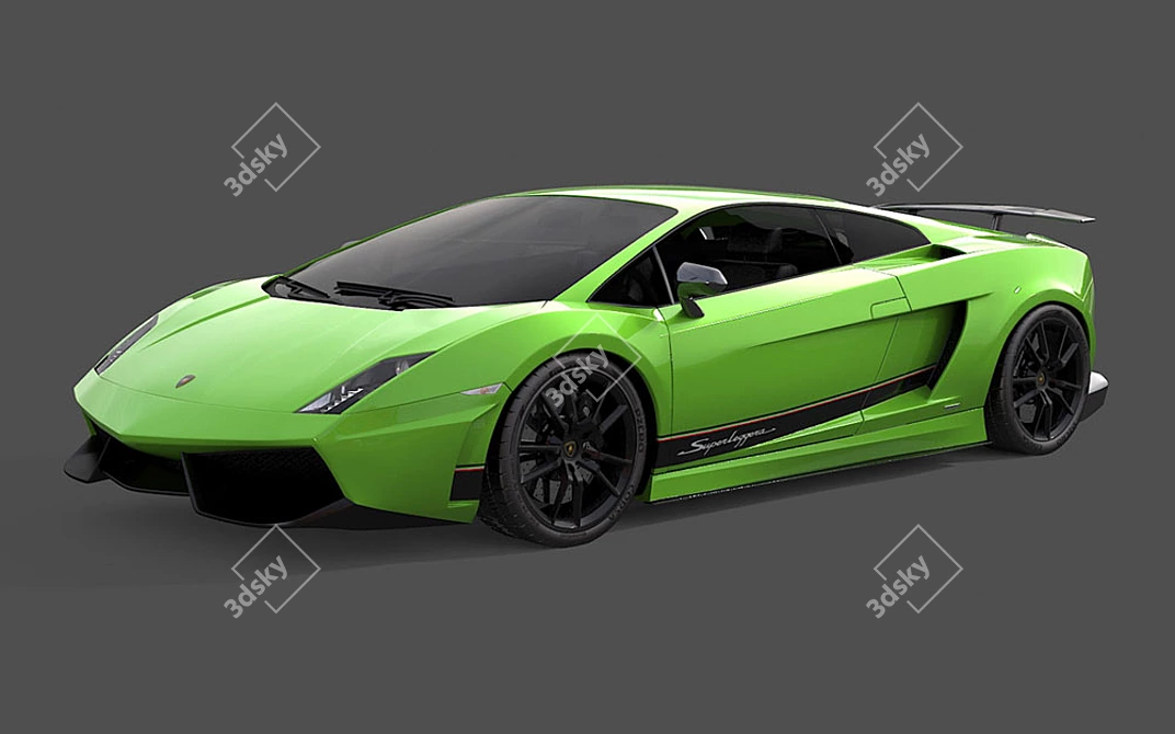 Sleek Carbon Fiber Lamborghini 3D model image 1