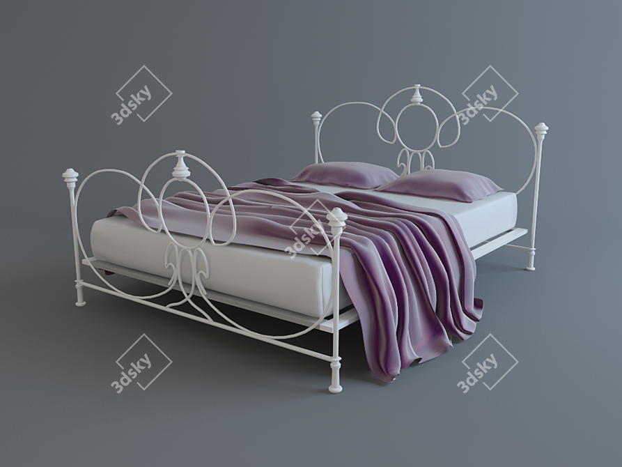 Cozy Dream Bed Blanket 3D model image 1