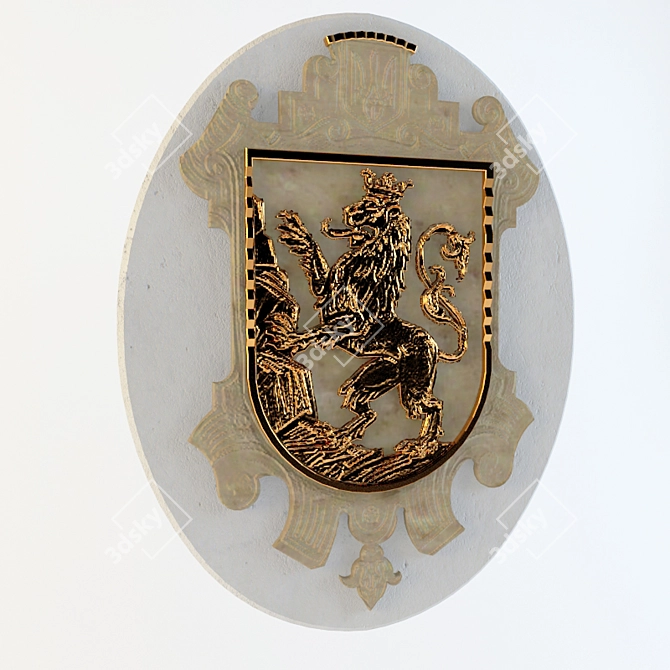 Galicia Coat of Arms: A Symbol of Heritage 3D model image 1