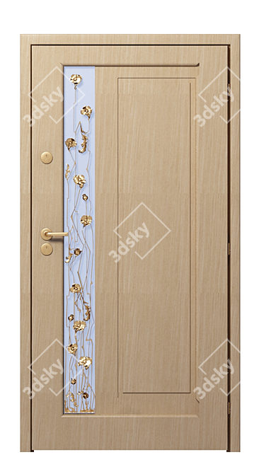 Elegant Forged Door Decor 3D model image 1