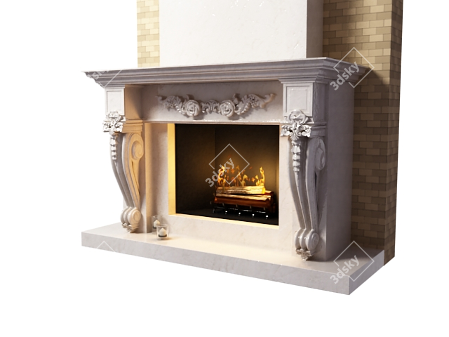 Classic Fireplace 3D model image 1