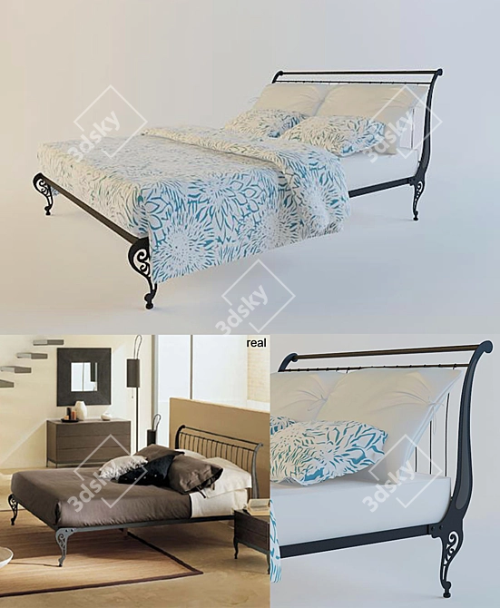 European Elegance Bed 3D model image 1