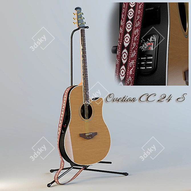 Ovation CC 24 S.FBX Acoustic Guitar 3D model image 1