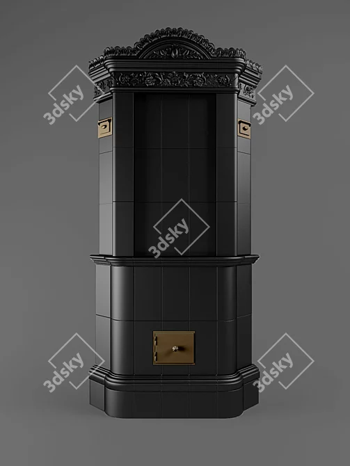 Classic Corner Fireplace 3D model image 1