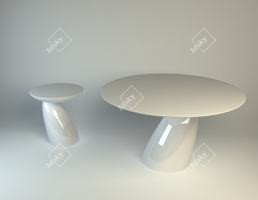 Modern Parabel Dining Table 3D model image 1