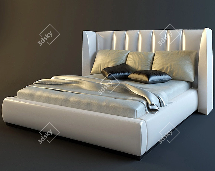 Modern Italian Bed Collection: "Torino 3D model image 1