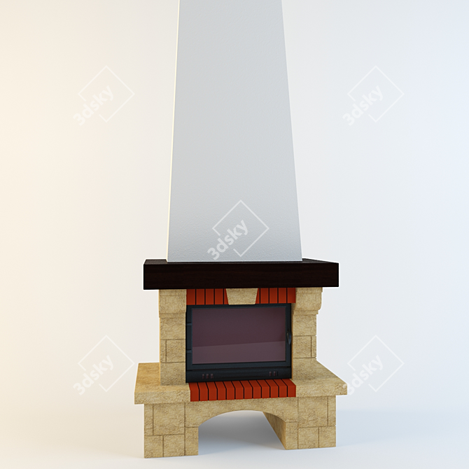 Madrid Fireplace: The Perfect Hearth 3D model image 1