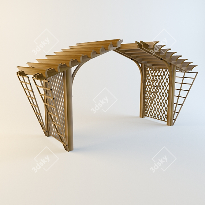 Elegant Outdoor Pergola 3D model image 1