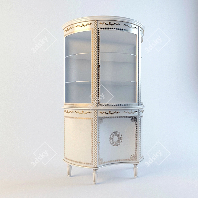 Elegant Display Cabinet 3D model image 1