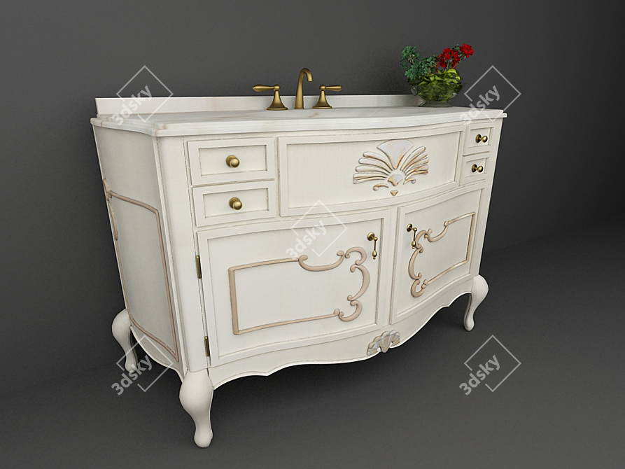 Modern Vanity Sink: Lineatre 3D model image 1