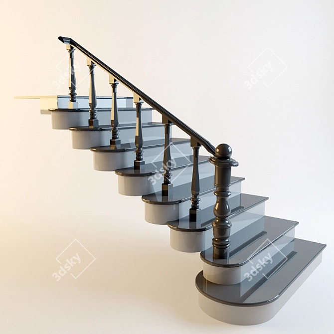 Versatile Aluminium Ladder 3D model image 1