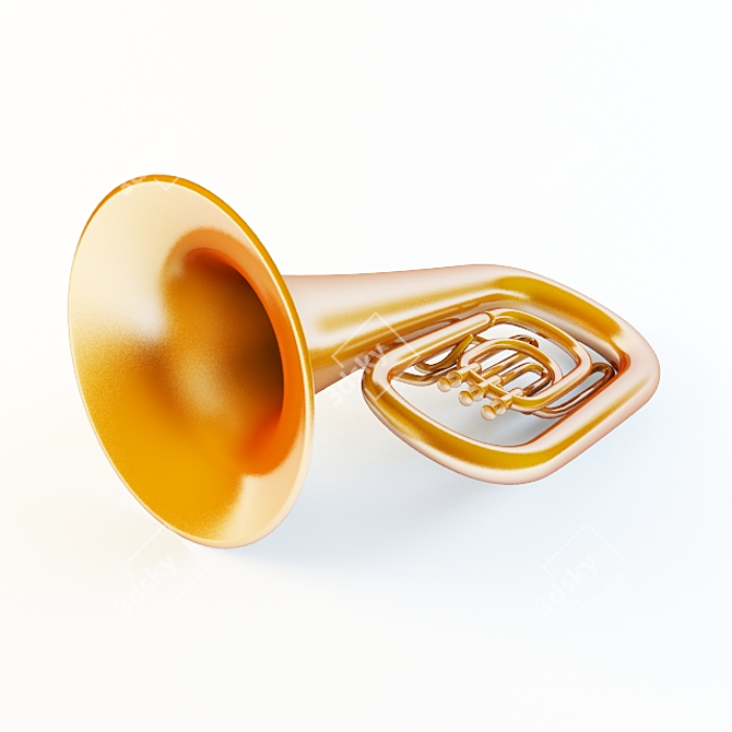 Vibrant Tuba with Premium Materials 3D model image 1