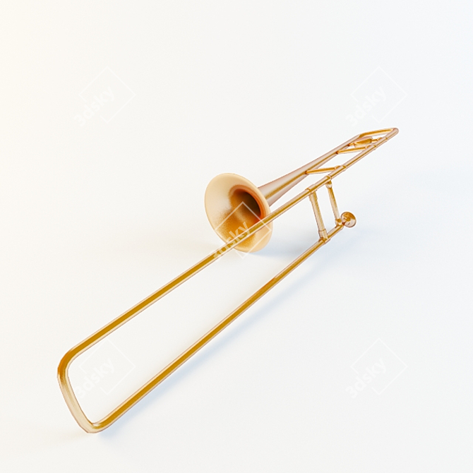 Vibrant 3D Trombone with VRay 3D model image 1