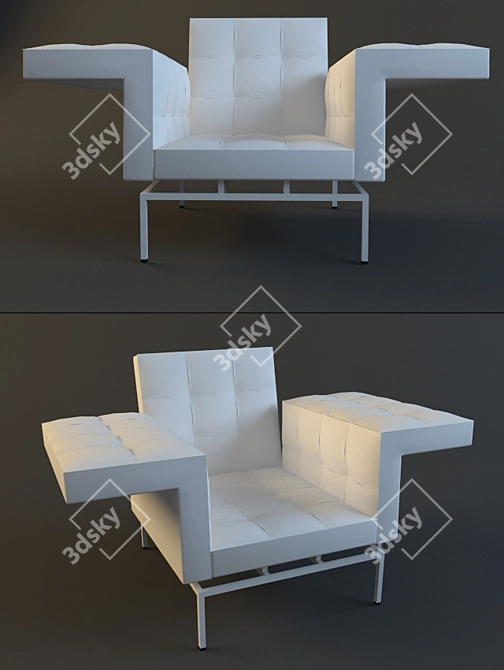 Elegant Comfort | Luxe Lounger 3D model image 1