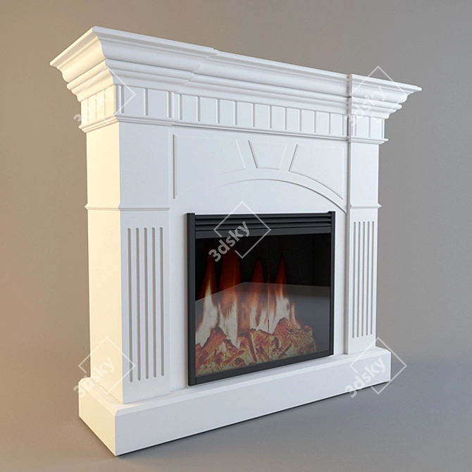 Elegant Electric Fireplace 3D model image 1