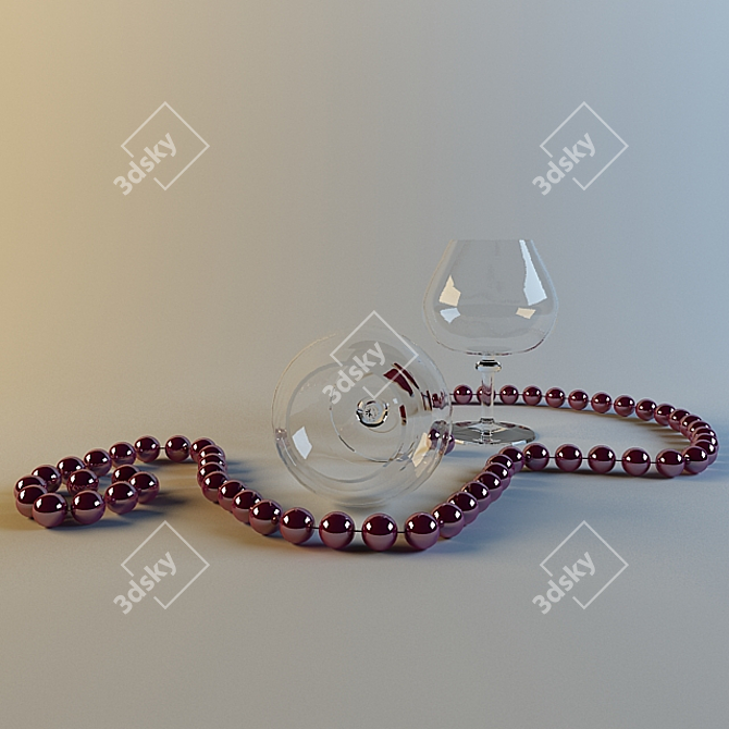 Stylish Glass and Bead Set 3D model image 1