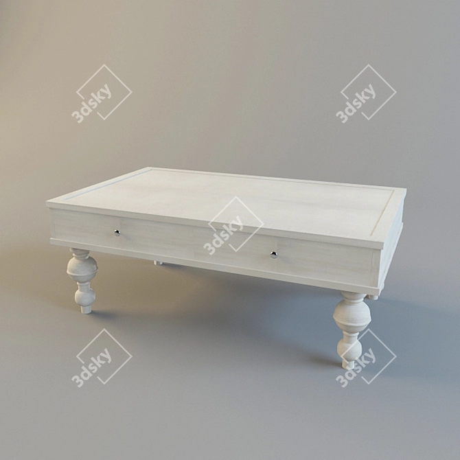 Minimalist Wooden Coffee Table 3D model image 1