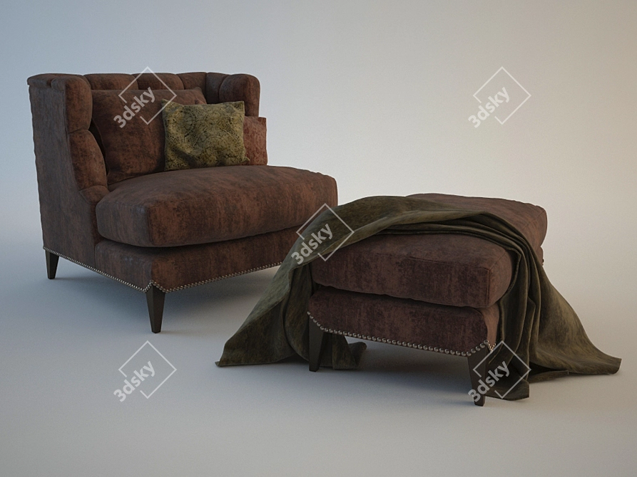 Sturdy and Luxurious Astoria Chair 3D model image 1