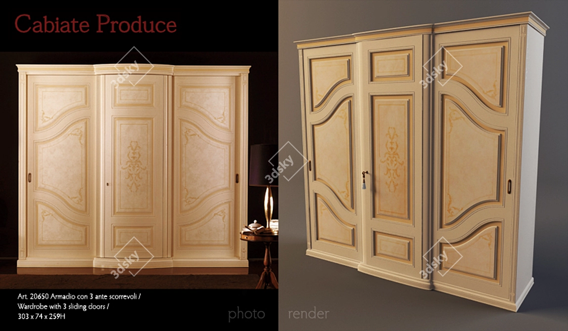 Italian-made Cabiate 20650 Closet 3D model image 1