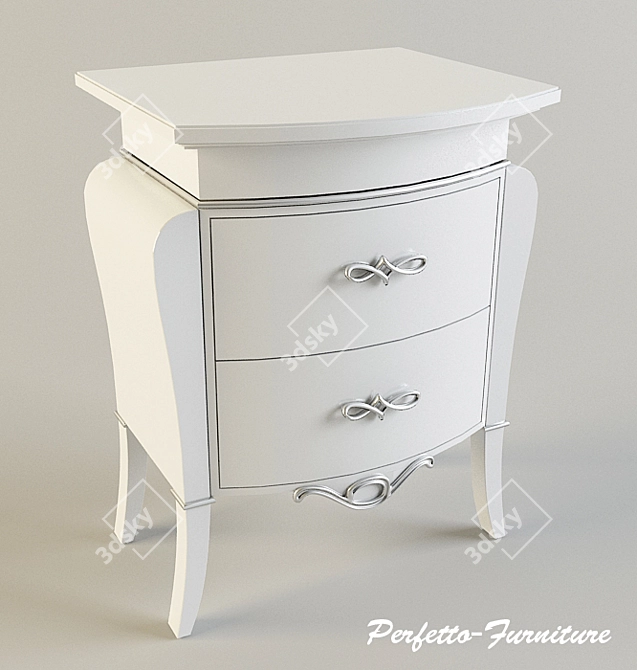 Elegant Bedside Table 3D model image 1