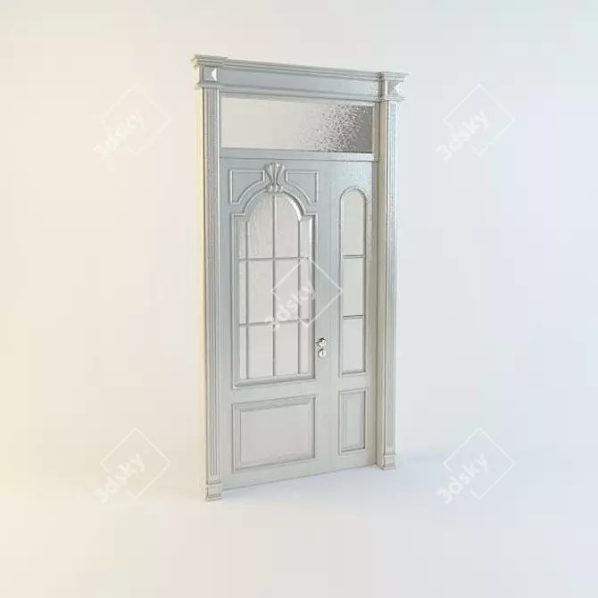 Elegant Double Door 3D model image 1