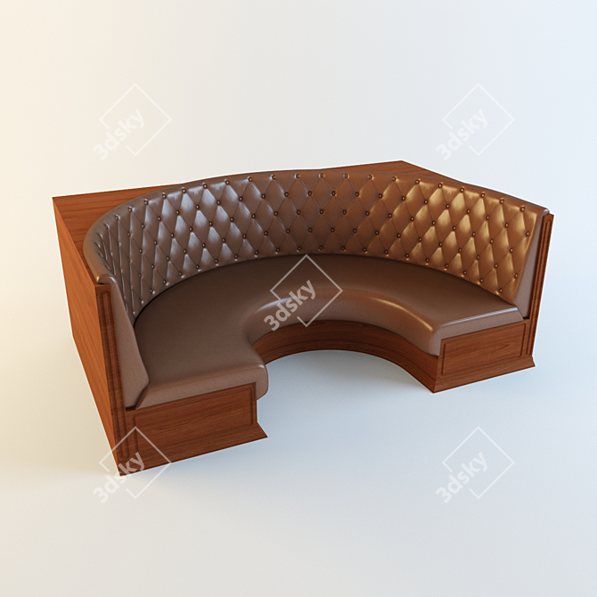 Elegant Half-Moon Sofa 3D model image 1