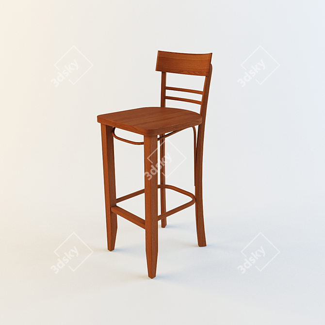 Elegant Height Adjustable Bar Stool 3D model image 1