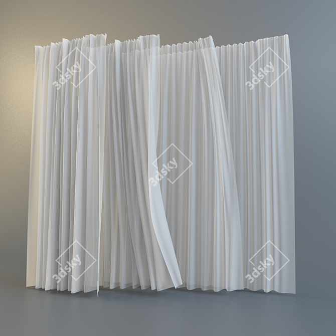 Elegant Animated Tulle 3D model image 1