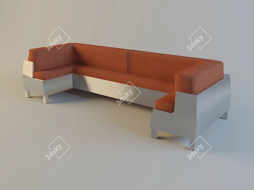 Modern Loft Style Sofa 3D model image 1