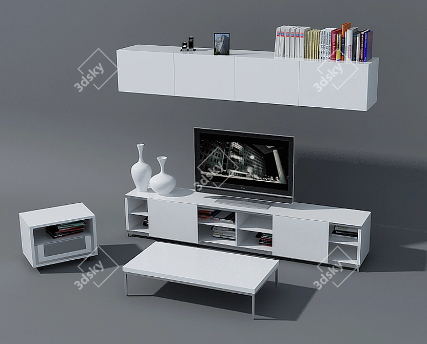 IKEA Living Room Furniture Set 3D model image 1