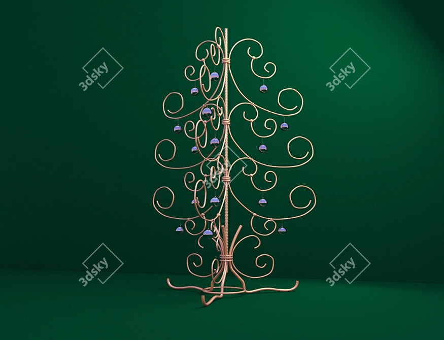 Vintage Cast Iron Christmas Tree 3D model image 1