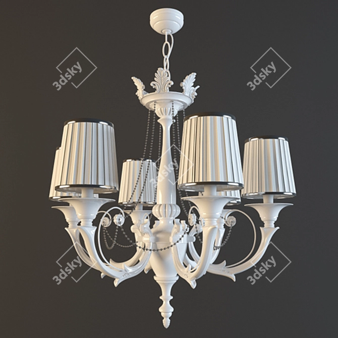 Elegant White Possoni Chandelier 3D model image 1