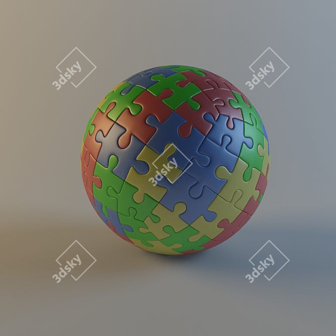 3D Ball Puzzle 3D model image 1