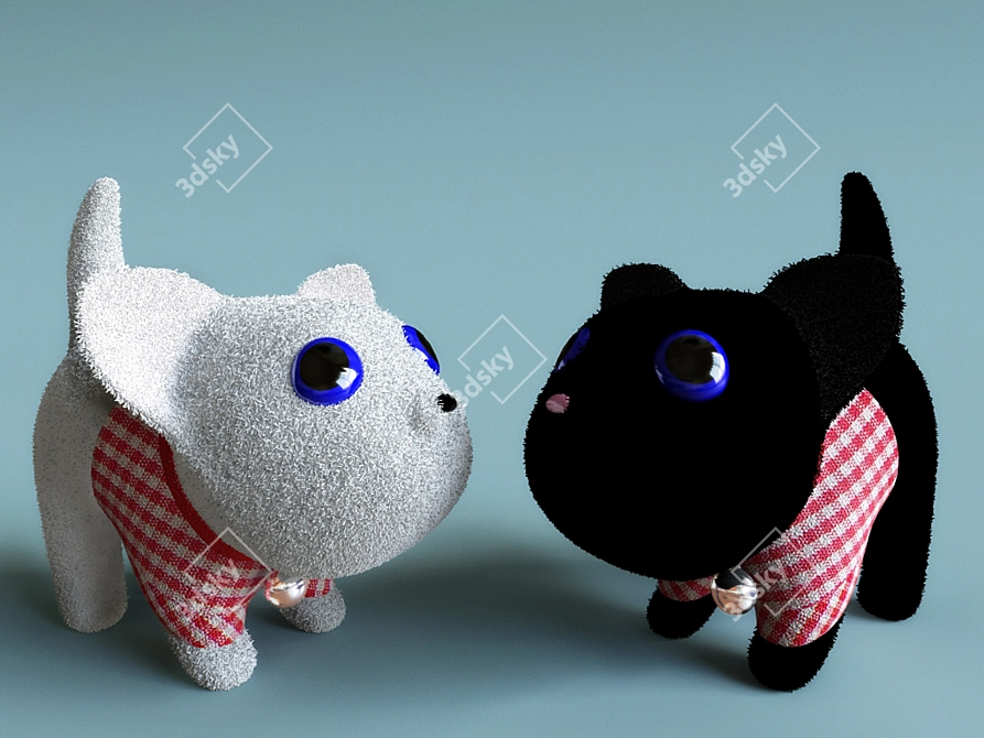 Cat-Piggy Coin Bank in a Sweater 3D model image 1