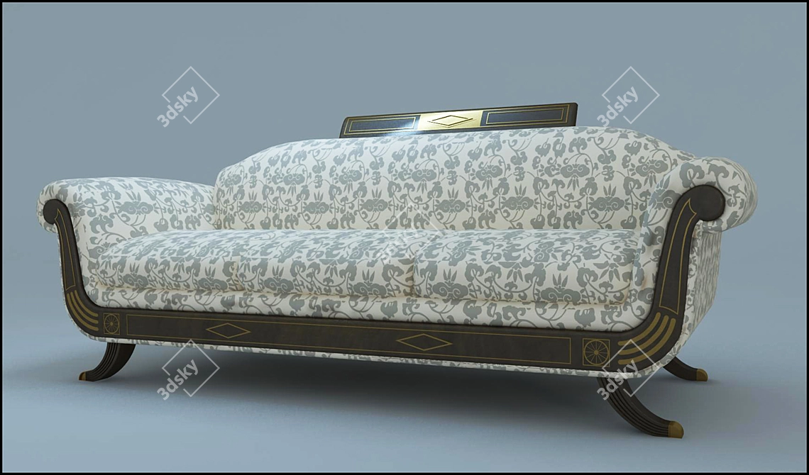 Elegant Textured Sofa 3D model image 1