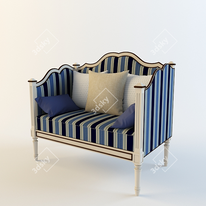 Oriental Charm: Chinese Sofa 3D model image 1