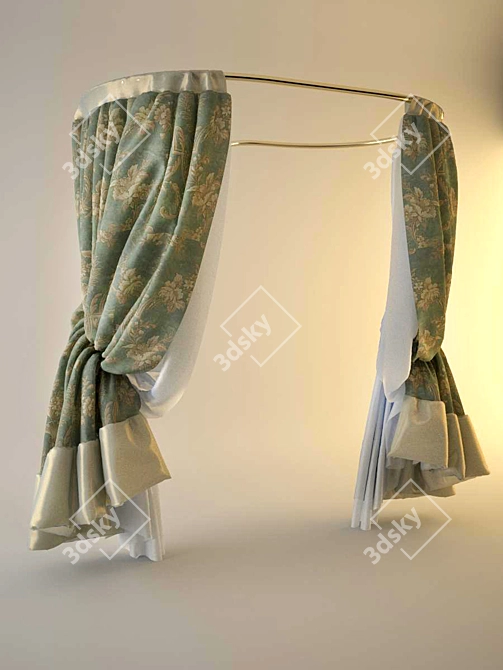 Waterproof Shower Curtain 3D model image 1