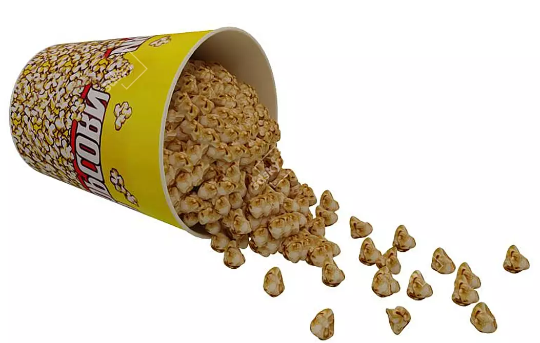 Delightful Crunchy Popcorn 3D model image 1