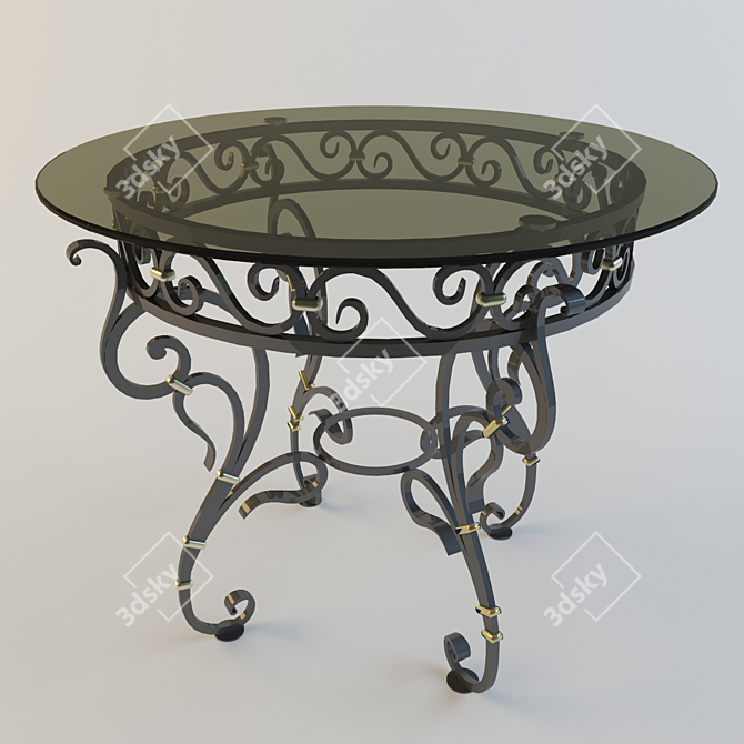 Custom Forged Table 3D model image 1