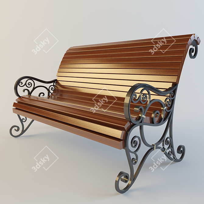 Texture-rich Bench 3D model image 1