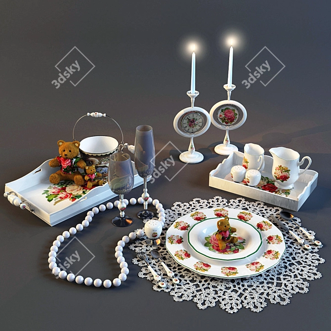 Elegant Serving Table 3D model image 1