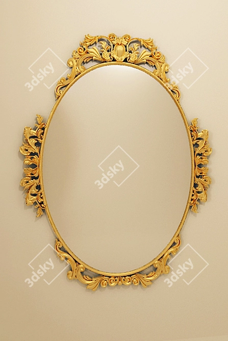 Elegant Patterned Mirror 3D model image 1