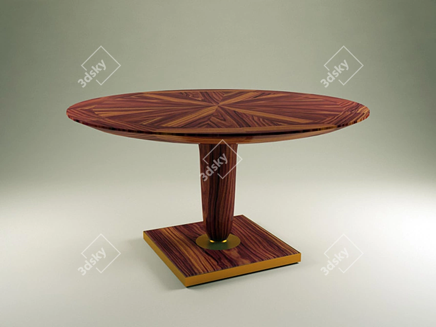 Customizable Wooden Table Oak CS1027 3D model image 1